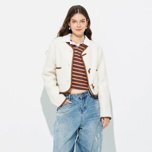 Wild Fable - Women's Faux Horn Toggle Fleece Jacket - Wild Fabl Cream